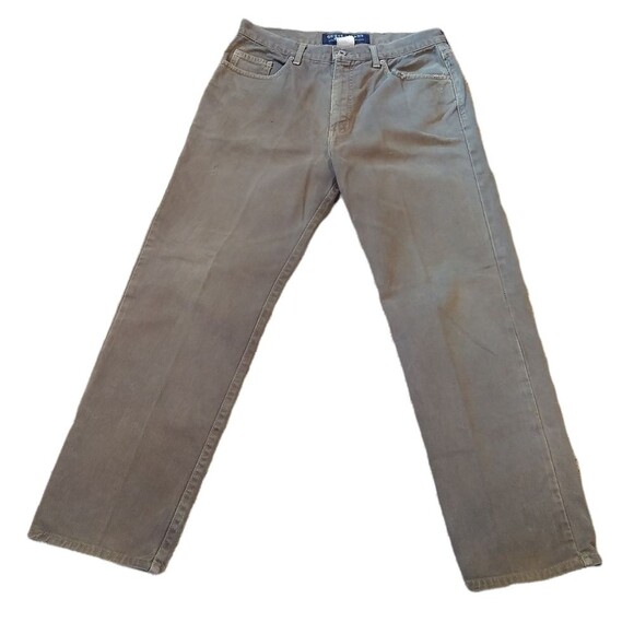 Vintage Guess Triangle Washed Olive Green Classic Fit Straight Leg Waist 32 - Picture 3 of 11